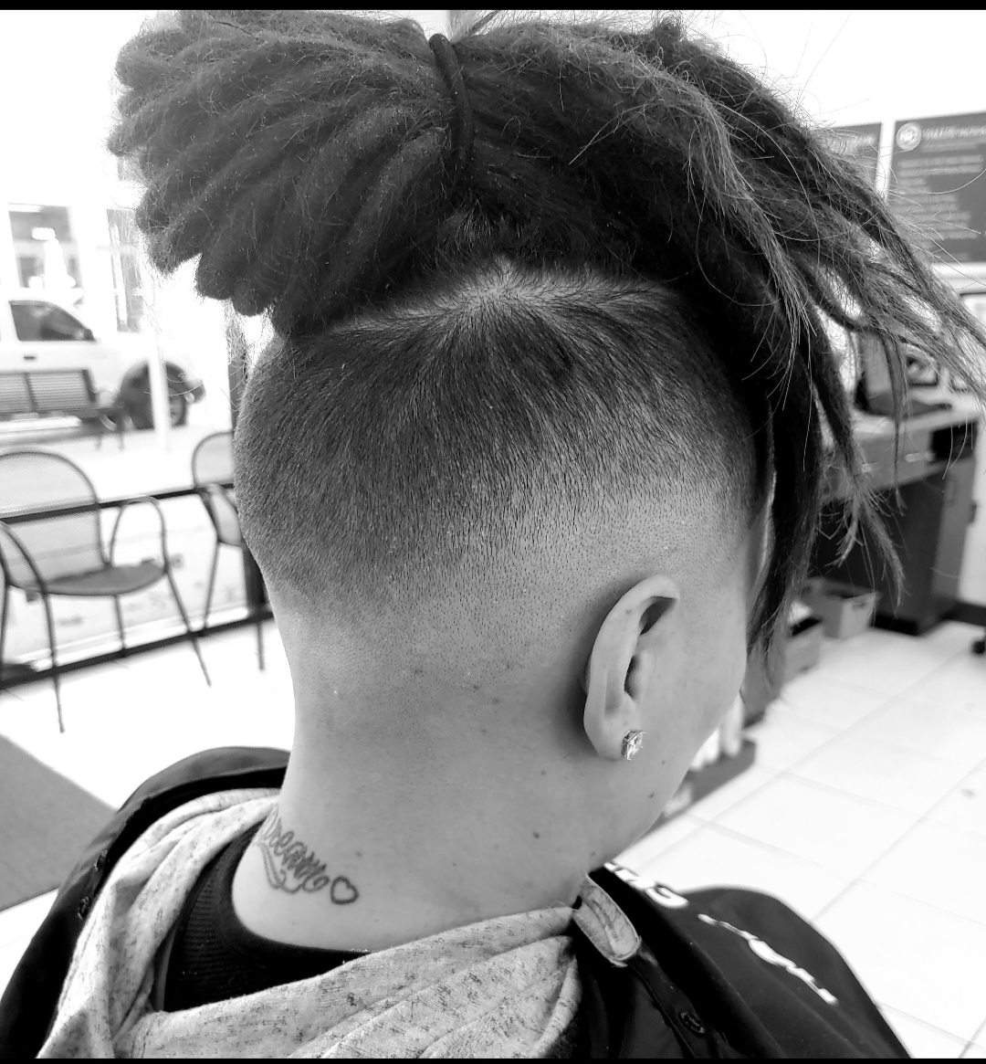 Women's undercut fade with locs at The Crown Hair Studio Orlando