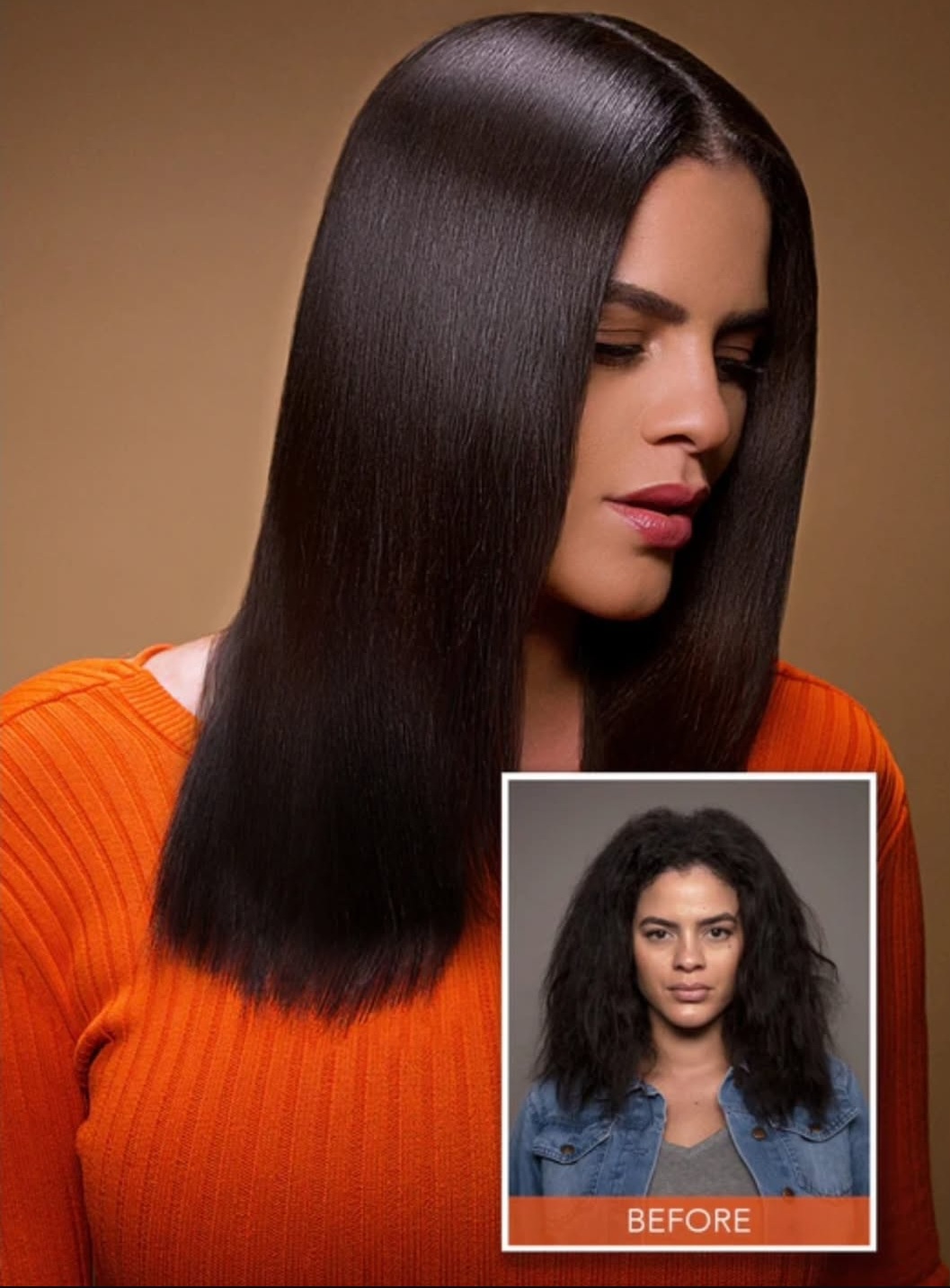 Smooth, frizz-free hair after a keratin treatment at The Crown Hair Studio Orlando